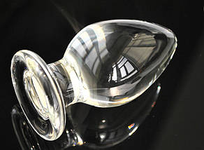 Анальна пробка 5.5 см велика LYNX Ice Plug величезна скляна, фото 2