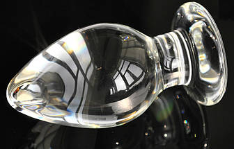 Анальна пробка 5.5 см велика LYNX Ice Plug величезна скляна, фото 4