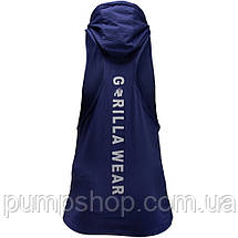 Майка спортивна з капюшоном Gorilla Wear Lawrence hooded tank top XXL синя, фото 4