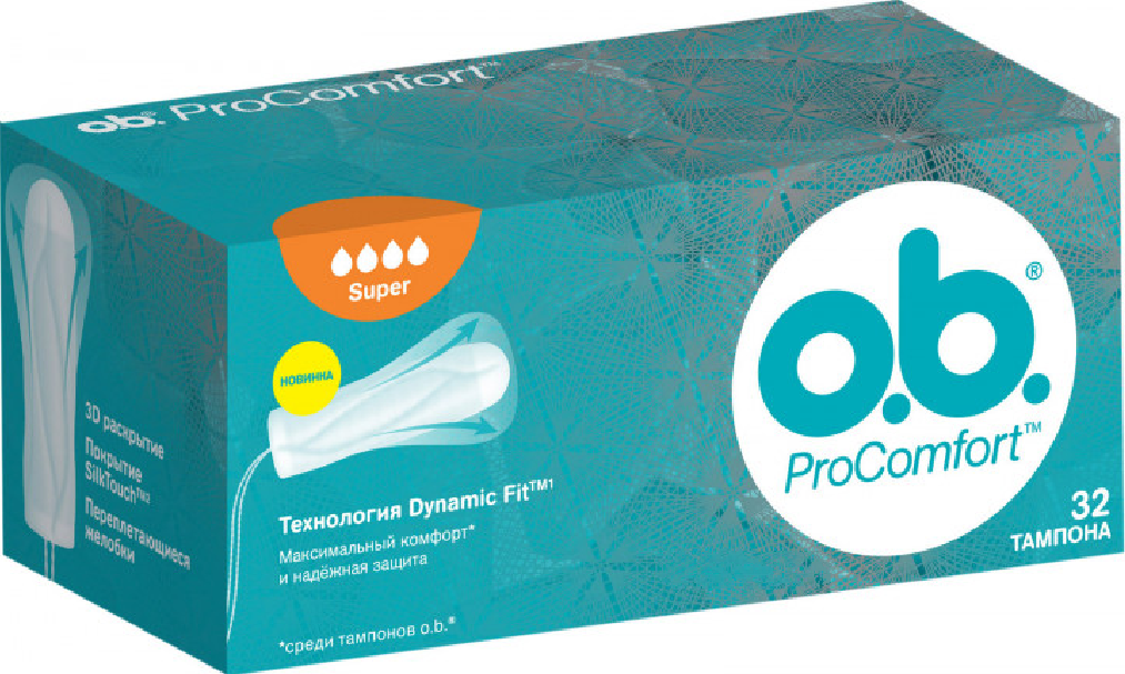 Тампоны O.B. ProComfort, 4 капли (32шт.)
