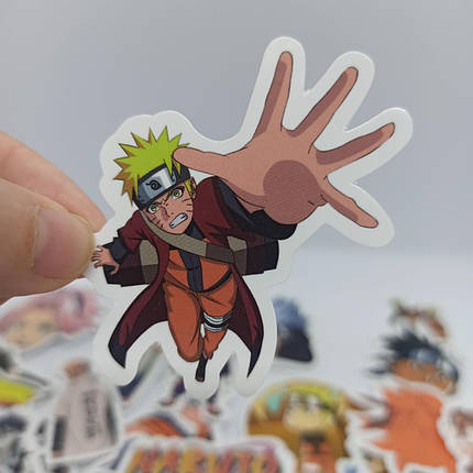 Набір вінілових наклейок стикерів Стикерпак Naruto No2 Аніме Стикербомбінг на автотелефон ноутбук стіну 62 шт., фото 1