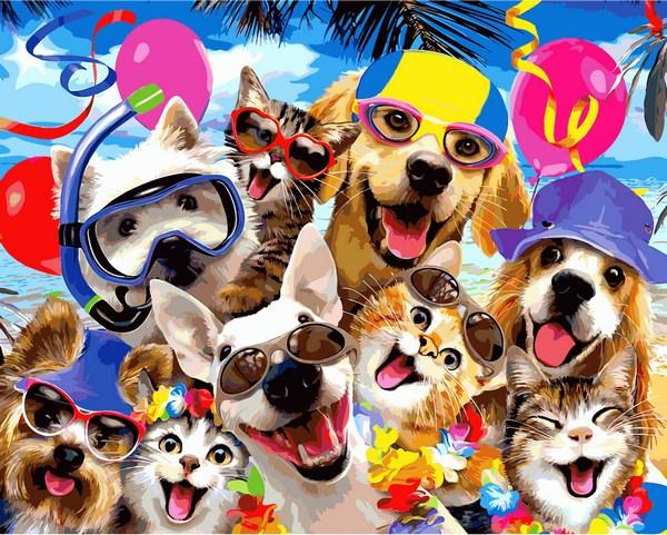 Картини за номерами 40х50 см Babylon Чарівні тварини у відпустці (VP 1316), фото 1