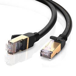 Патч корд Ugreen мережний кабель 10 Гбіт\с Ethernet RJ45 Cat 7 крулгий 5М Black (NW107)