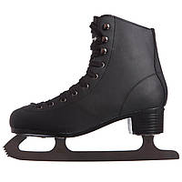 Ковзани фігурні чорні PVC Z-4463 (р-р 37-44, лезо-сталь, чорний)