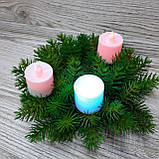 Свічка на батарейці, LED мерехтлива різнобарвними вогнями. 4.5 см, фото 4