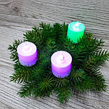 Свічка на батарейці, LED мерехтлива різнобарвними вогнями. 4.5 см, фото 2