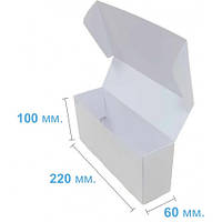 Коробка картонна самозбірна подарункова біла 220 х 60 х 100 коробка для подарунка біла, сувенірна коробка