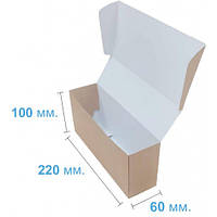 Коробка картонная крафт, подарочная (220 х 60 х 100) крафт коробка для подарка