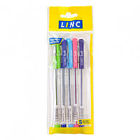 Ручка кульк/масл "Thrill" чорна 0,6 мм "LINC" (мікс) 24 шт в пачці (411603)
