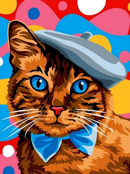 Картини по номерам 30х40 см Babylon Кіт у береті (RVK-249), фото 1