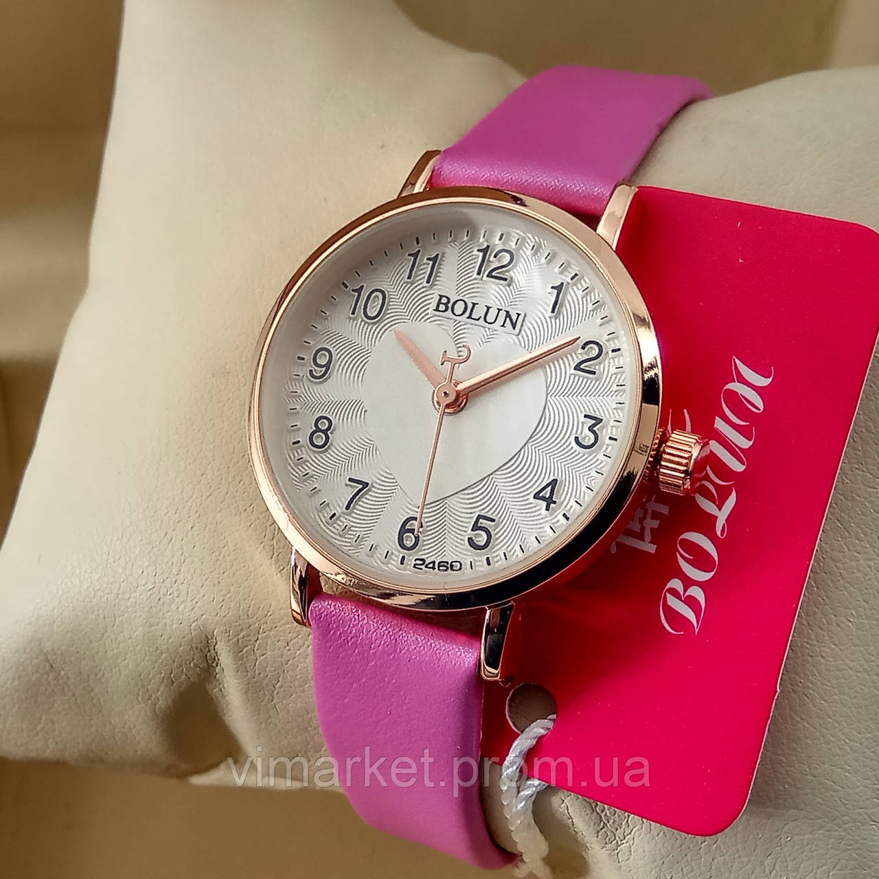 Жіночі кварцові наручні годинники Dior B198-2 срібного кольору рожевий циферблат з датою металевий браслет