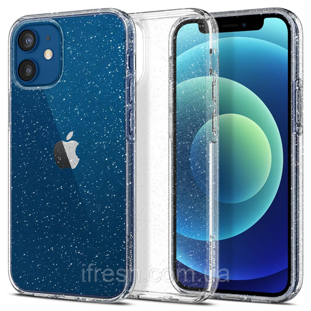 Чехол Spigen для iPhone 12 Mini 5.4" (2020) Liquid Crystal Glitter, Crystal Quartz (ACS01741), фото 1