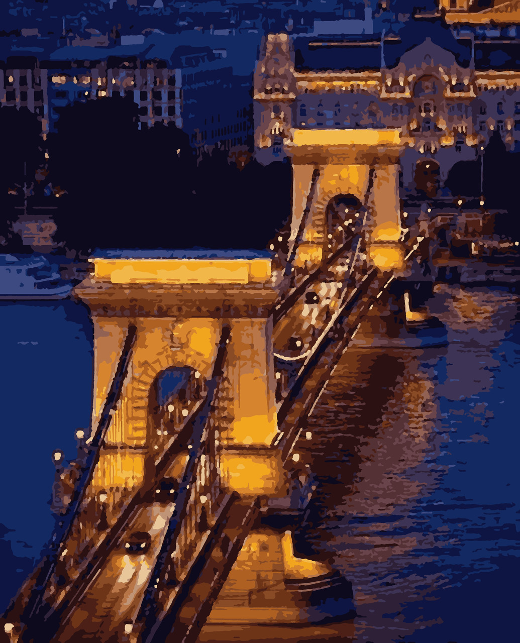 Картини за номерами "Ніч у місті" 50*60 см