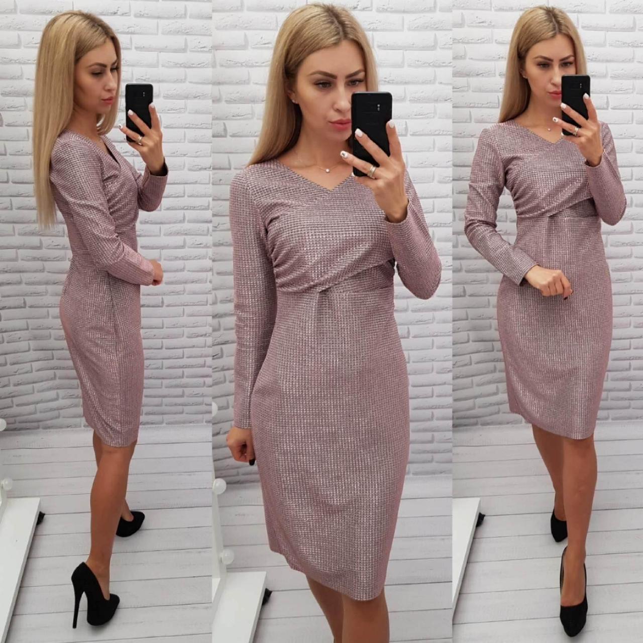 Новинка! Сукня арт (М322), тканина люрекс на дайвінг, колір рубін