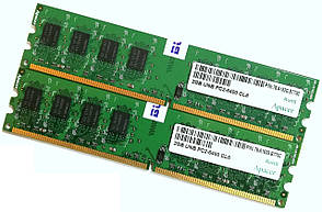 Пара оперативної пам'яті Apacer DDR2 4Gb (2Gb+2Gb) 800MHz PC2 6400U CL6 (76.A153G.B770C) Б/В