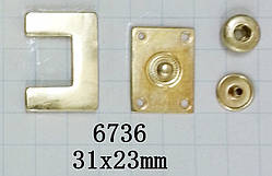 Кнопка 6736 золото 31x23mm