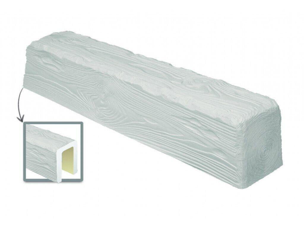Балка декоративна з поліуретану Decowood рустік (9х6)см біла (довжина 2м)