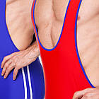 Трико для боротьби та важкої атлетики двостороннє чоловіче CO-3044 (червоний-синій, р-р M-XL-46-50) 3XL, фото 4