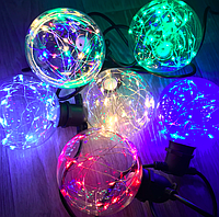 Різнокольорові новорічні лампочки кулі Е27 G95