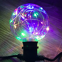 Новогодняя светодиодная лампа шар G95 Эдисона Е27 разноцветная Colorful
