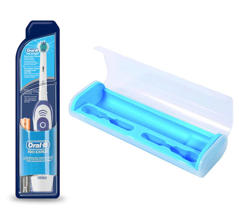 Зубна щітка з блакитним футляром Oral B Braun Pro-Expert DB4.010 на батарейках 400045-2