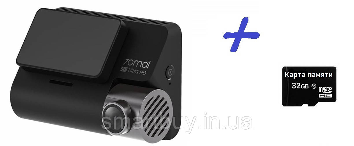 Відеореєстратор Xiaomi 70mai Dash Cam A800s 4K Ultra HD російськомовний (гарантія 12 місяців) + SD 32Gb