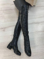 Женские ботфорты из экокожи, высокие сапоги еврозима, черные. Зимняя обувь, зима 36-40р 37