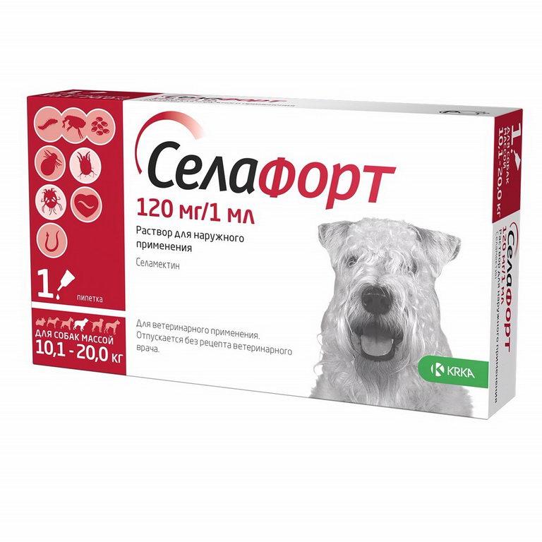 Селафорт спот-он, 120 мг/1 мл, для собак вагою 10,1 - 20 кг