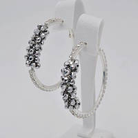 Сережки Сірий Кришталь 55 мм