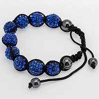 Браслет Шамбала 12 мм Роз'ємний від 16 см Синій
