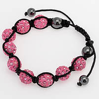 Браслет Шамбала 12 мм Роз'ємний від 16 см Рожевий