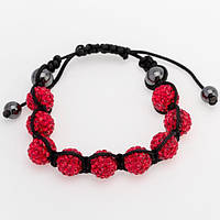 Браслет Шамбала 12 мм Роз'ємний від 16 см Червоний