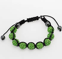 Браслет Шамбала 12 мм Роз'ємний від 16 см Салатовий