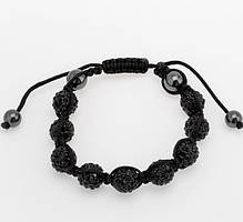 Браслет Шамбала 12 мм Роз'ємний від 16 см Чорний