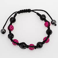 Браслет Шамбала 10 мм Роз'ємний від 16 см Чорний Кришталь Стрази Стрази Різні Кольори