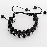 Браслет Шамбала Сріблястий з Чорним