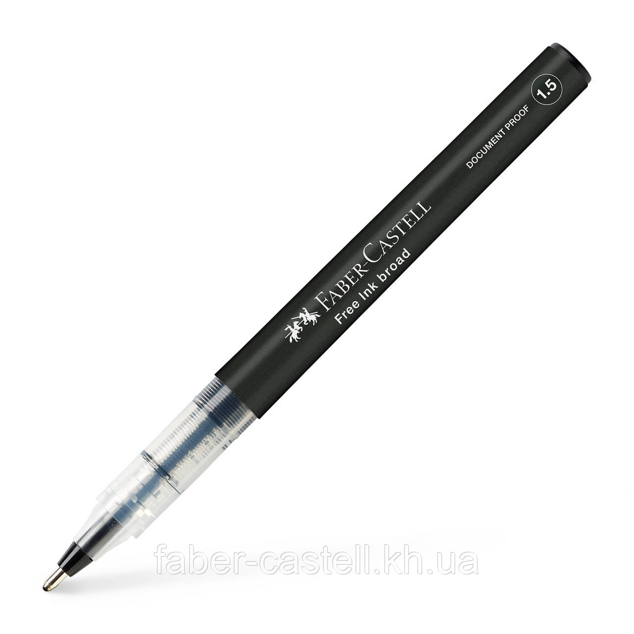 Ручка-ролер Faber-Castell Free Ink колір чорнила чорний, 1,5 мм, одноразова, 348399