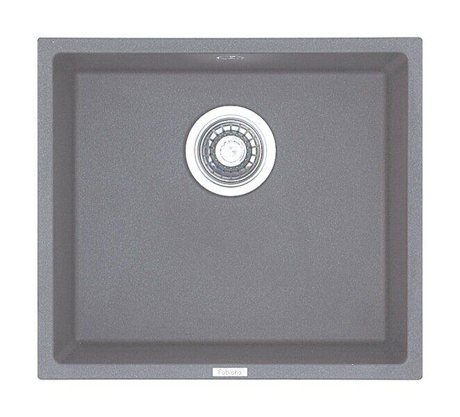Гранітна кухонна мийка Fabiano Quadro 45x40 Titanium, сіра, під стільницю, без крила (8221.301.0209)
