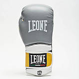 Боксерські рукавички шкіряні Leone Tecnico Grey 10 oz унцій сірий, фото 4