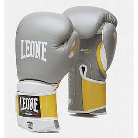 Боксерські рукавички шкіряні Leone Tecnico Grey 14 oz унцій сірий