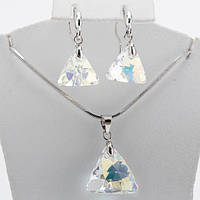 Набір Сережки та Кулон Xuping Родій Цирконій Цирконій Колір Алмазний Блиск