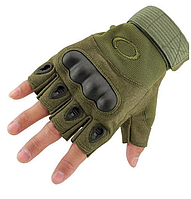 Беспалые тактические перчатки Олива с усиленным Протектором размеры M, L, XL