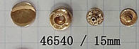 Кнопка 46540 золото 15мм плоская