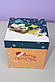 Подарункова новорічна квадратна коробка з малюнком дід мороз і сніговик 11 см, фото 4