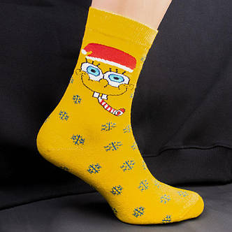 Шкарпетки SPONGE BOB New Year жовті р38-42, фото 1