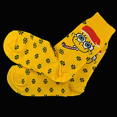 Шкарпетки SPONGE BOB New Year жовті р38-42, фото 4