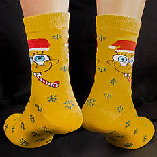 Шкарпетки SPONGE BOB New Year жовті р38-42, фото 5