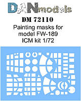 Фарбувальна маска для моделі літака FW-189. 1/72 DANMODELS DM72110