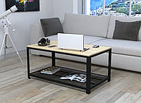 Журнальный столик лофт V-105 Loft Design 105х60х50 см Дуб Борас для дома и офиса. Кофейный стол из металла
