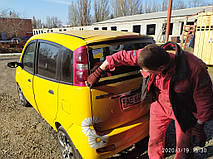 Производство и замена заднего стекла триплекс на автомобиле Changhe Ideal II в Никополе (Украина). 4